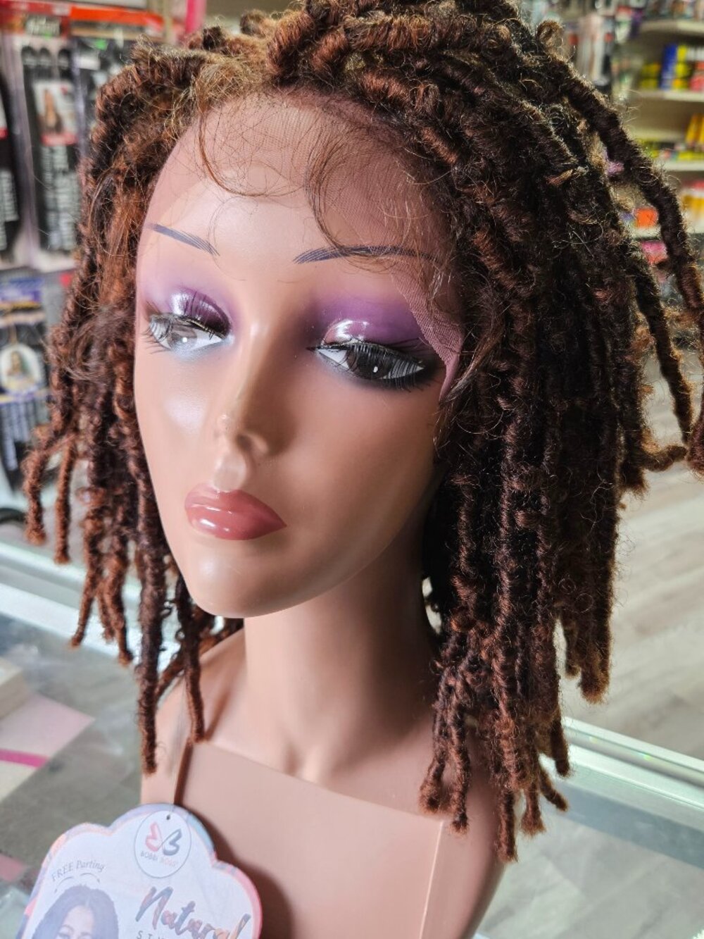 faux locs 4x4 free parting lace front wig.